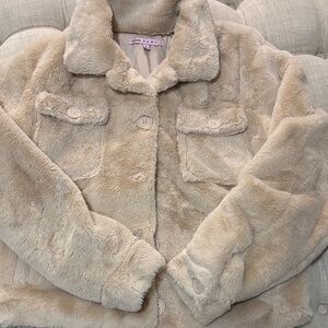 Crave Fame Beige Teddy Jacket
